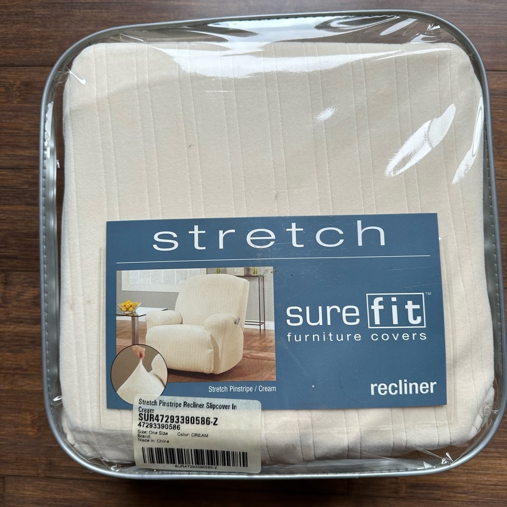 Surefit stretch pinstripe recliner cover